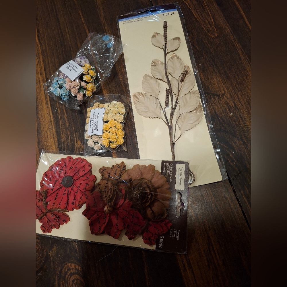 Paper Flower Floral Paper Crafts Mided Media Scrapbook Art Supply  Embellishment